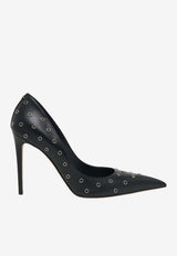 Alexander McQueen 105 Skull Leather Pumps with Eyelets Black 856084WIAJI 1064