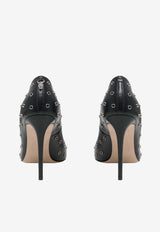 Alexander McQueen 105 Skull Leather Pumps with Eyelets Black 856084WIAJI 1064