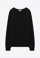 The Row Isaora Cashmere V-neck Sweater Black 8568Y556/P_THERO-BLK