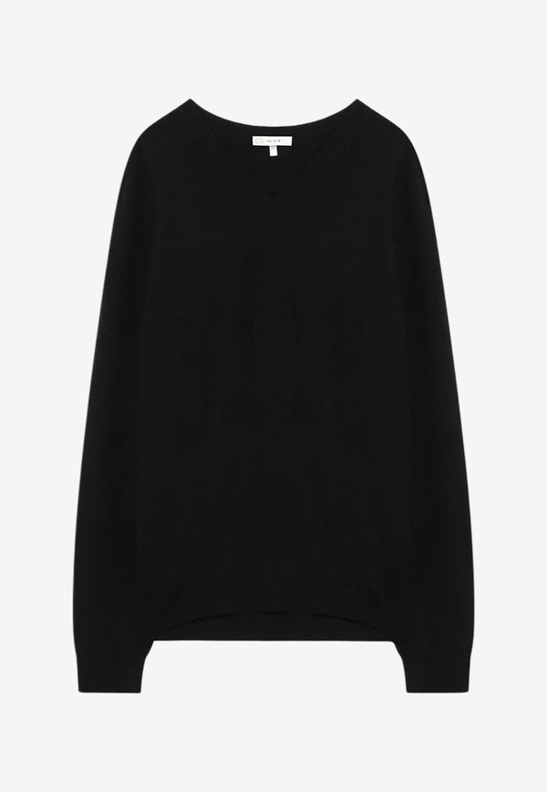 The Row Isaora Cashmere V-neck Sweater Black 8568Y556/P_THERO-BLK