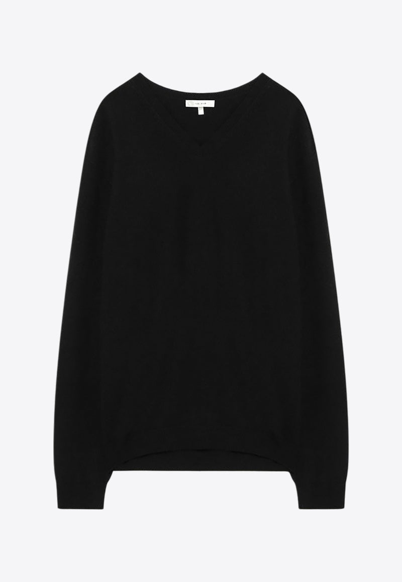 The Row Isaora Cashmere V-neck Sweater Black 8568Y556/P_THERO-BLK