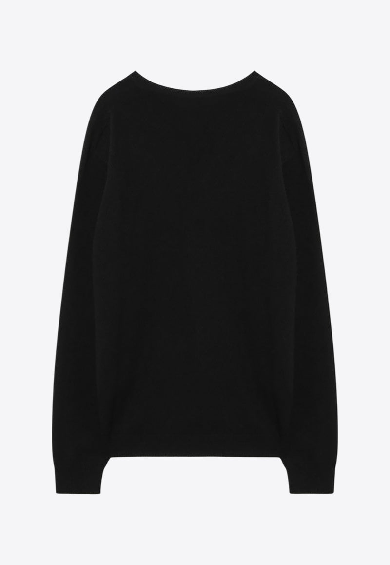 The Row Isaora Cashmere V-neck Sweater Black 8568Y556/P_THERO-BLK