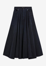 Balenciaga Maxi Godet Denim Skirt  Blue 856906TTW64/S_BALEN-8074