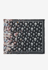Alexander McQueen Confetti Skull Print Silk-Blend Scarf Multicolor 8570244943Q 1088