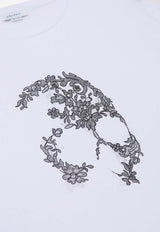 Alexander McQueen Lace Skull Crewneck T-shirt White 857145QTAEG 0909