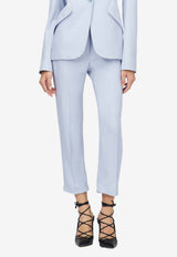 Alexander McQueen Cropped Tailored Pants Light Blue 857718QEAAA 4602