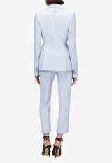 Alexander McQueen Cropped Tailored Pants Light Blue 857718QEAAA 4602