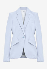 Alexander McQueen Single-Breasted Tailored Jacket Light Blue 857750QEAAA 4602