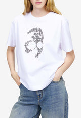 Alexander McQueen Lace Skull Crewneck T-shirt White 858340QZAQP 0900