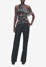 Alexander McQueen Meadow Floral Asymmetric Top Multicolor 858351QCAMO 1000