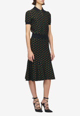 Alexander McQueen Flower Jacquard Knit Polo T-shirt Black 858367Q1BGG 1417