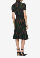 Alexander McQueen Flower Jacquard Knit Flared Skirt Black 858368Q1BGG 1417