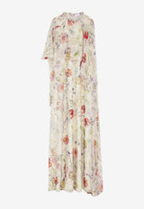 Alexander McQueen Meadow Floral Print Maxi Cape Dress Multicolor 858379QZAQK 9015