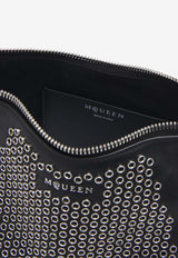 Alexander McQueen Manta Studded Eyelets Leather Clutch Black 8613741VDXC 1000
