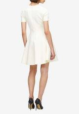Alexander McQueen Flared Mini Dress Ivory 863054Q1BGL 9004
