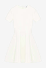 Alexander McQueen Flared Mini Dress Ivory 863054Q1BGL 9004