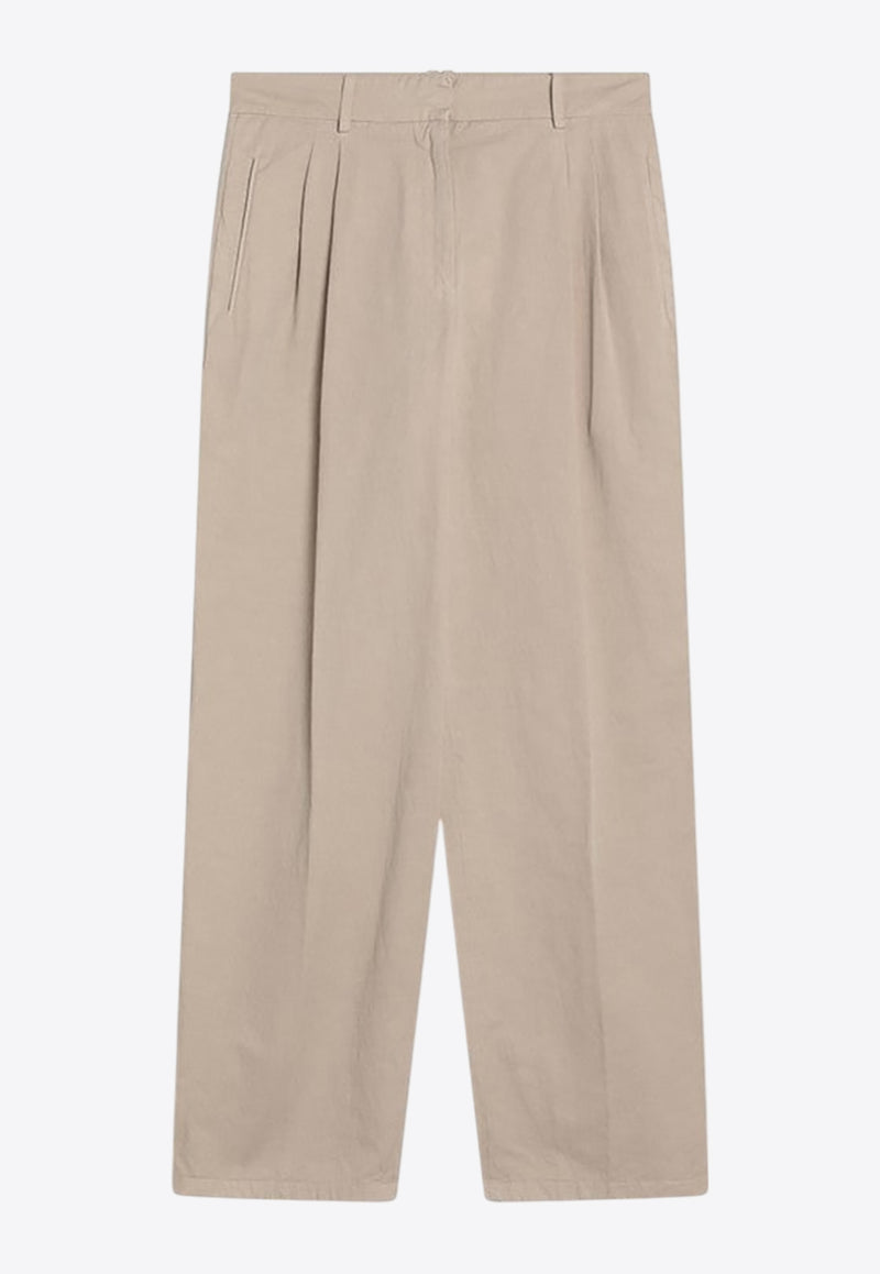 The Row Lilas Straight-Leg Tailored Pants Khaki 8719W2980/Q_THERO-LGK