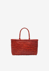 Dragon Diffusion Mini Flat Gora Woven Leather Tote Bag  Orange 8809LE/S_DRAGO-NA
