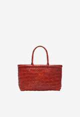 Dragon Diffusion Mini Flat Gora Woven Leather Tote Bag  Orange 8809LE/S_DRAGO-NA
