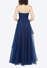 Theia Aubrey Strapless Organza Gown Navy 88113126_NAVY