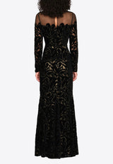 Theia Gigi Velvet Lace Gown Black 88114359_BLACK MULT