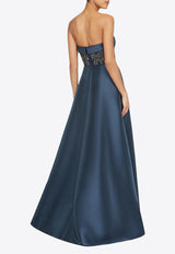 Theia Paloma Mikado Strapless Gown Navy 88114993_NAVY