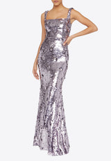Theia Serafina Sequined Gown Lavender 88115062_Lavender