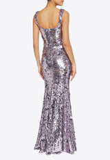 Theia Serafina Sequined Gown Lavender 88115062_Lavender