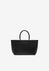 Dragon Diffusion Small Triple Jump Woven Leather Tote Bag Dark Brown 8811LE/S_DRAGO-DB