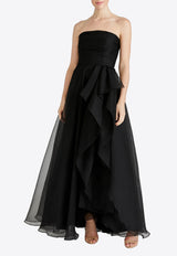Theia Teresa Strapless Ruffled Gown Black 8817572_BLACK