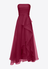 Theia Teresa Strapless Ruffled Gown Burgundy 8817572_BURGUNDY