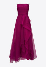 Theia Teresa Strapless Draped Gown Magenta 8817572_MAGENTA