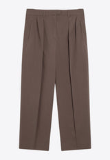 The Row Classic Straight-Leg Pants Taupe 8884W3897/Q_THERO-TAU