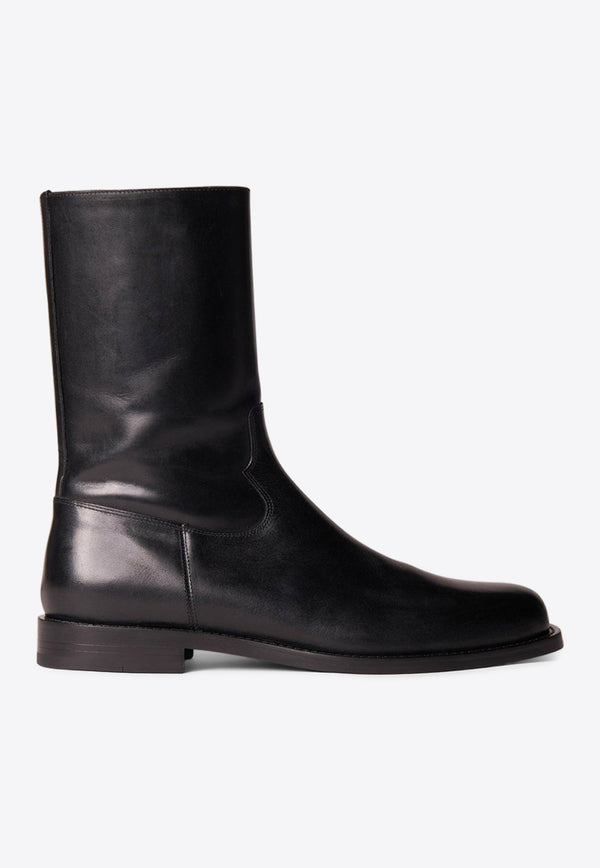 Dries Van Noten Mid-Calf Leather Boots Black 896_QU102_900