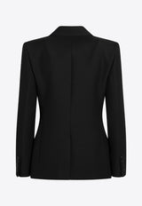 Valentino Bow-Embellished Single-Breasted Blazer Black
