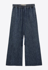 Valentino Washed Wide-Leg Jeans Blue 8B3DD21K9YA/S_VALE-558