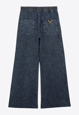 Valentino Washed Wide-Leg Jeans Blue 8B3DD21K9YA/S_VALE-558