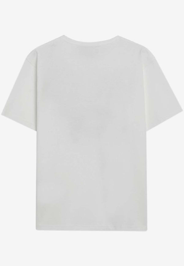 Valentino Panther Print T-shirt Ivory 8B3MG25WA55/S_VALE-AS0