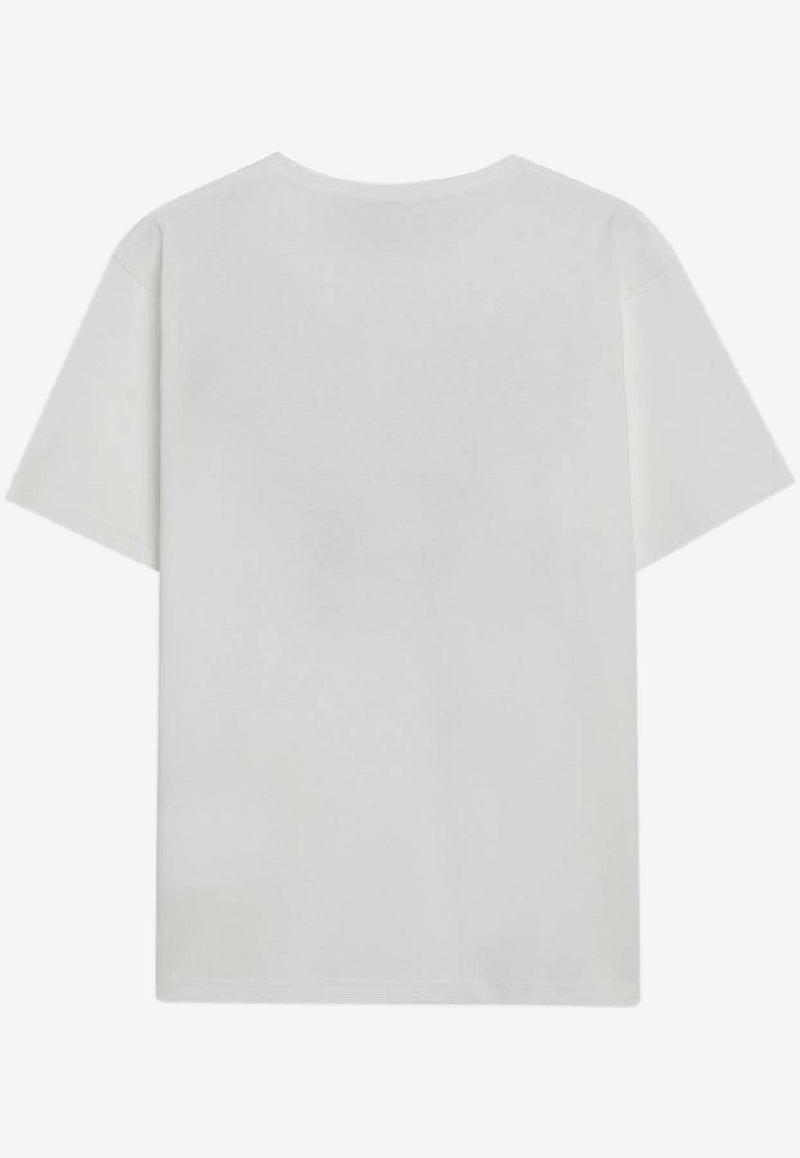 Valentino Panther Print T-shirt Ivory 8B3MG25WA55/S_VALE-AS0