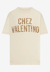 Valentino Floral Chez Valentino T-shirt Cream 8B3MG26AA5J ET5