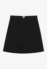 Valentino  Metal-V Mini Skirt Black 8B3RAEH21CF/S_VALE-0NO