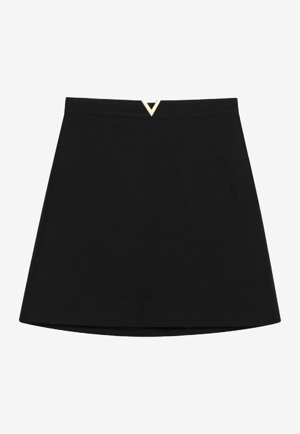 Valentino  Metal-V Mini Skirt Black 8B3RAEH21CF/S_VALE-0NO