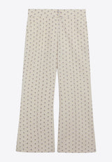 Valentino Floral Jacquard Straight-Leg Pants Ivory 8B3RB6Y0A4K/S_VALE-AUW