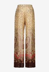 Valentino Pekin Voyage Paisley Print Silk Pants Multicolor 8B3RB746A54 BR9