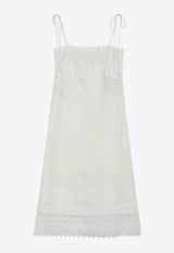 Valentino Embroidered Midi Dress White 8B3VAJM59M4/S_VALE-A03