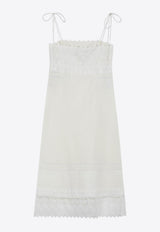 Valentino Embroidered Midi Dress White 8B3VAJM59M4/S_VALE-A03