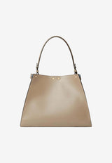 Medium Way Semi-Gloss Calf Leather Shoulder Bag