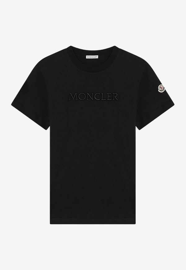 Moncler Logo Embroidered Crewneck T-shirt Black 8C000-0889AU0/Q_MONCL-999