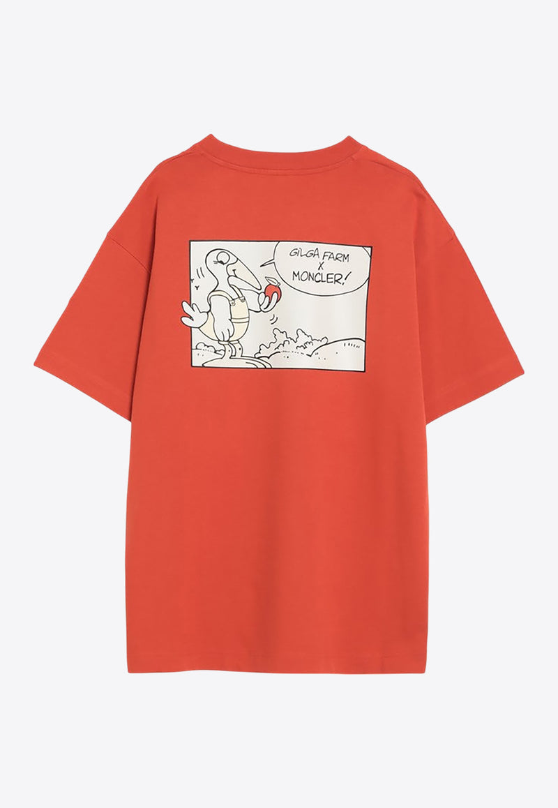 Moncler X Gilga Farm By Donald Glover Cartoon-Style T-shirt Orange 8C0000289AZ9/R_MONGE-345