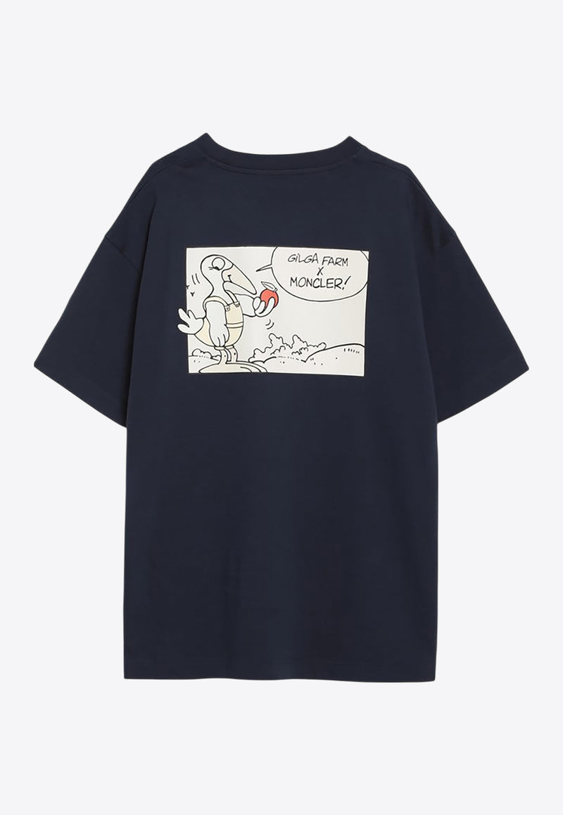Moncler X Gilga Farm By Donald Glover Cartoon-Style T-shirt Blue 8C0000289AZ9/R_MONGE-786